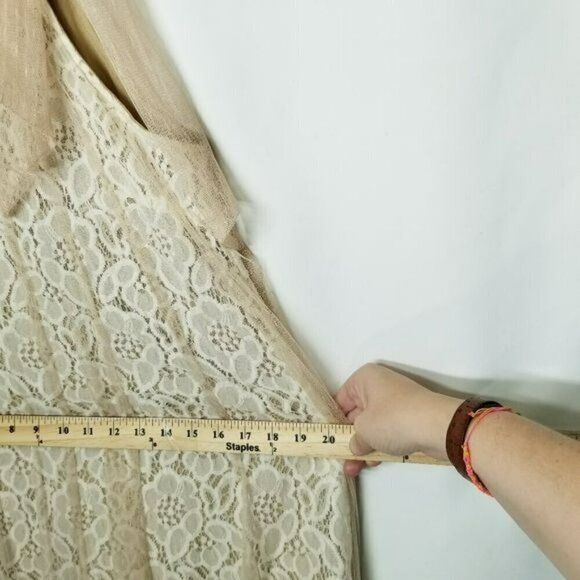 Ryu Modcloth Time & Grace Dress in Champagne Whimsical Romantic Lace Bow Size S‎ - Picture 10 of 12